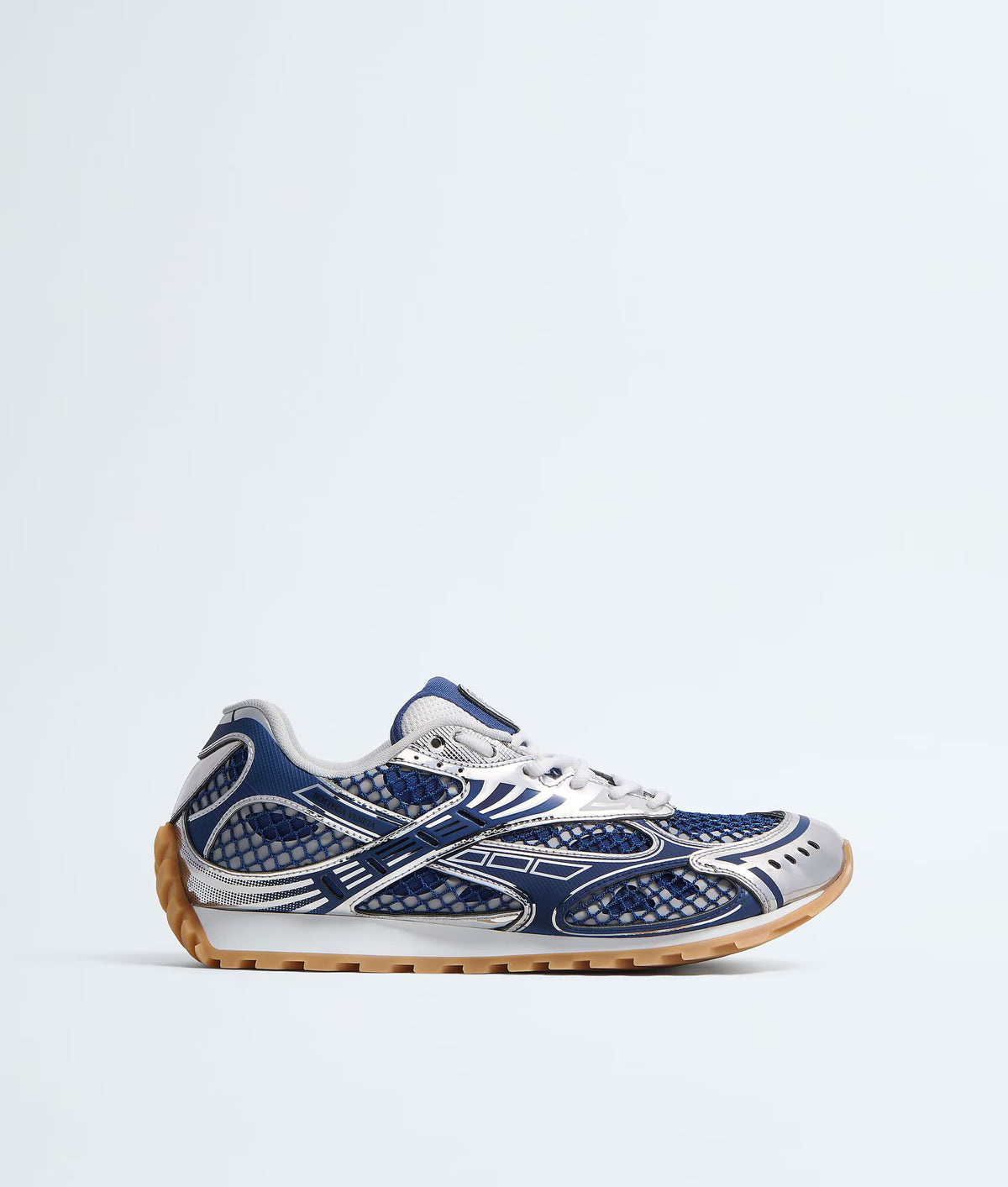 Bottega Veneta Orbit Sneaker Blue Venezia and Silver