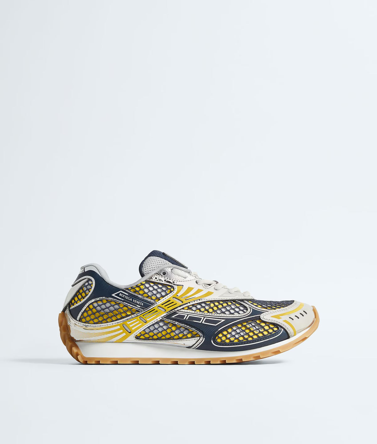 Bottega Veneta Orbit Sneaker Taxi and Denim