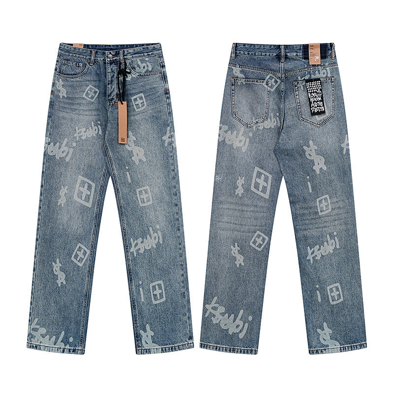 Ksubi All-Over Logo Light-Wash Jeans
