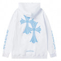 Chrome Hearts White Blue Triple Cross Hoodie