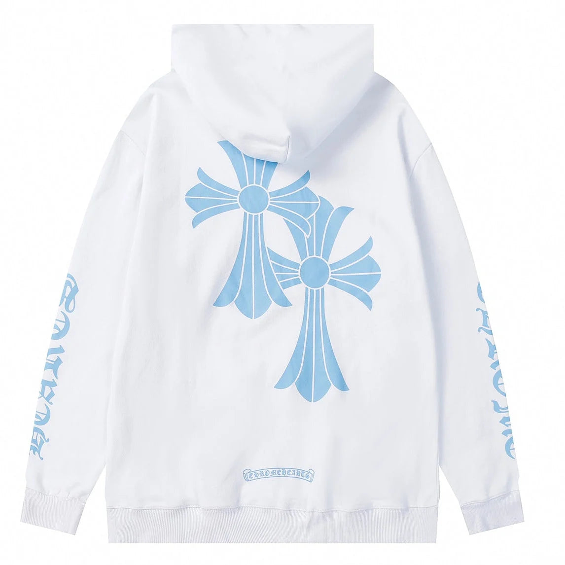 Chrome Hearts White Blue Triple Cross Hoodie