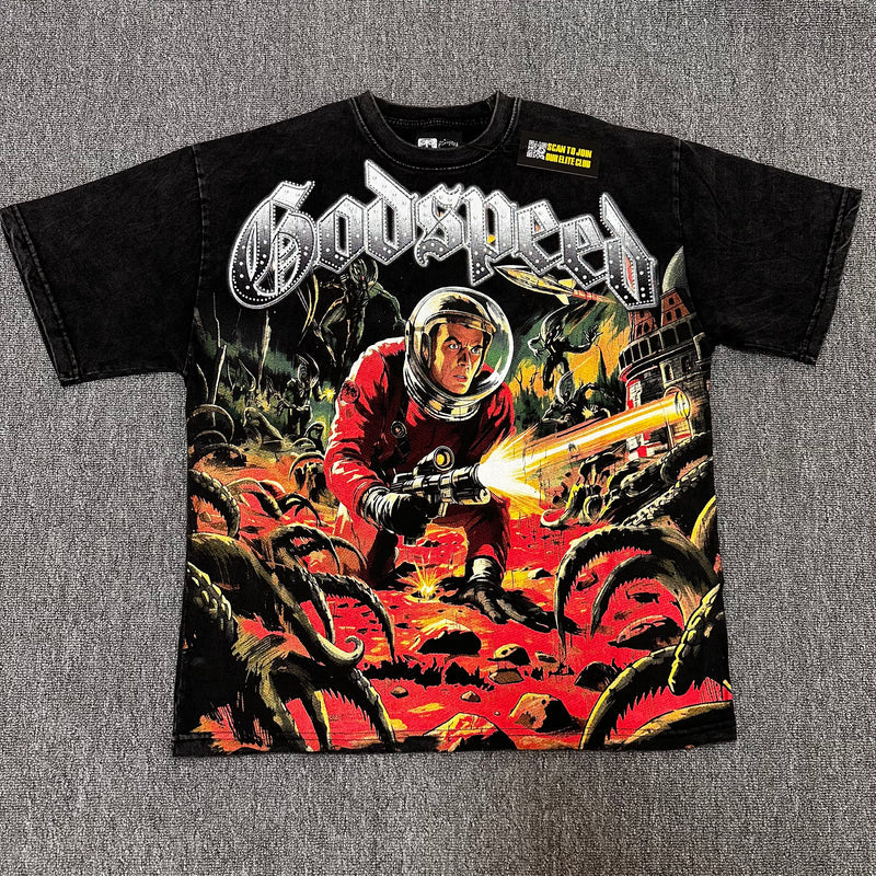 Godspeed Medieval Warrior Graphic T-Shirt - Black