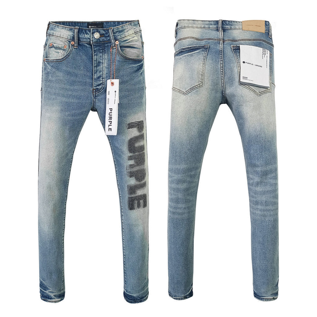 Purple Brand Dark Wash Vertical Logo Jeans