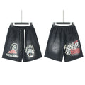 Hellstar Black Multicolor Graphic Shorts