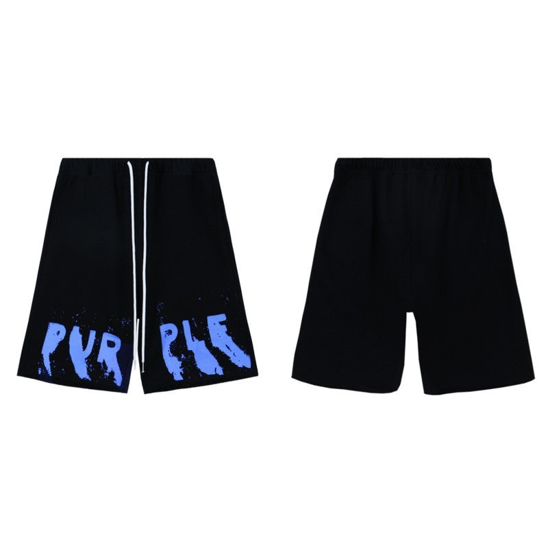 Purple Brand Black Blue Logo Shorts