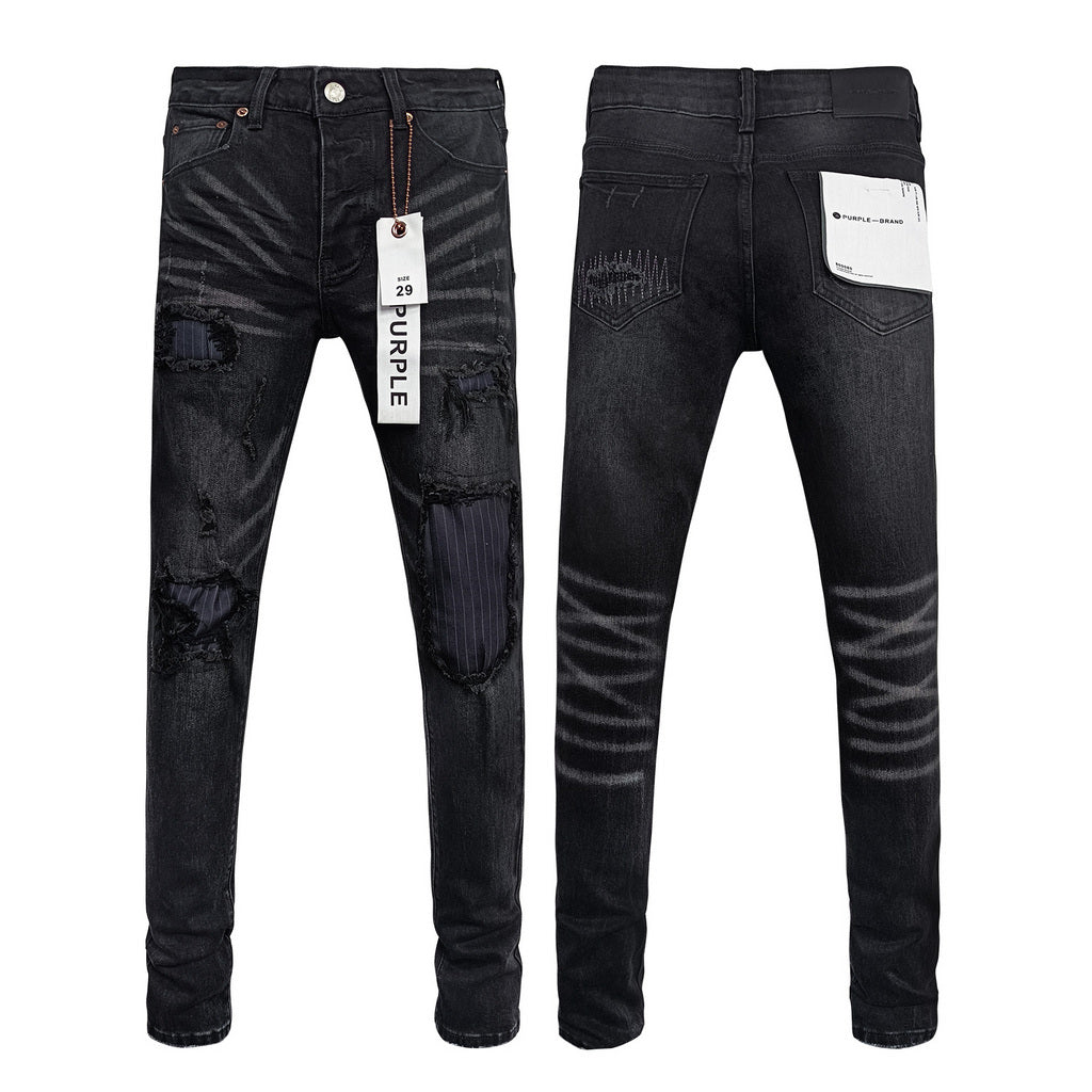 Purple Brand Black Biker Skinny Jeans