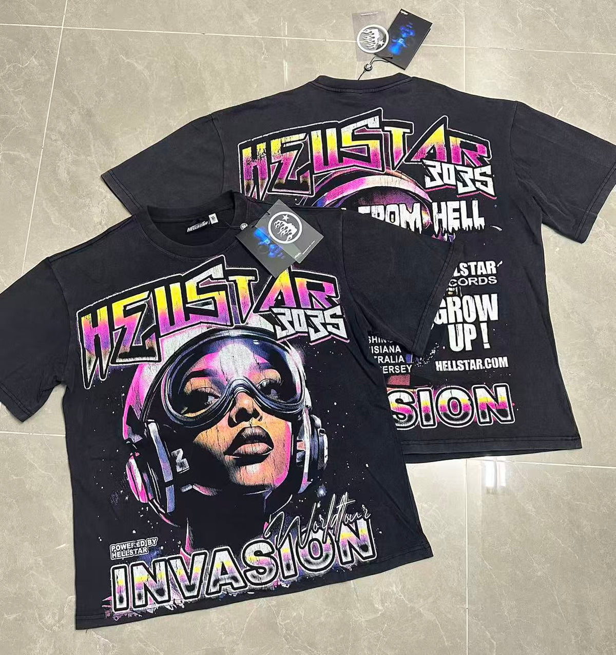 Hellstar Black Purple Invasion Graphic T-Shirt