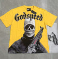 Godspeed Skull Rifle Graphic T-Shirt - Yellow