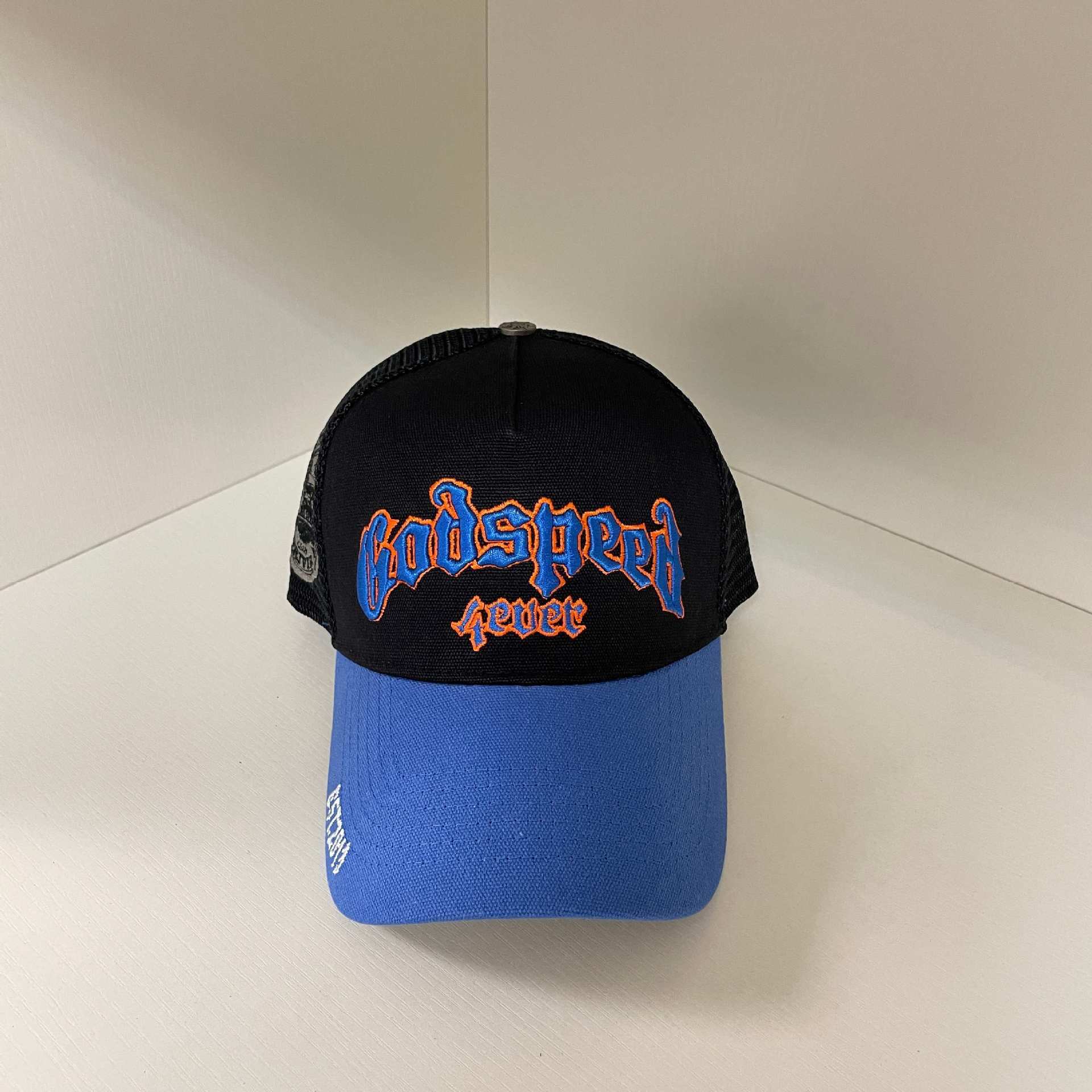 Godspeed Black Blue Colorblock Trucker Hat