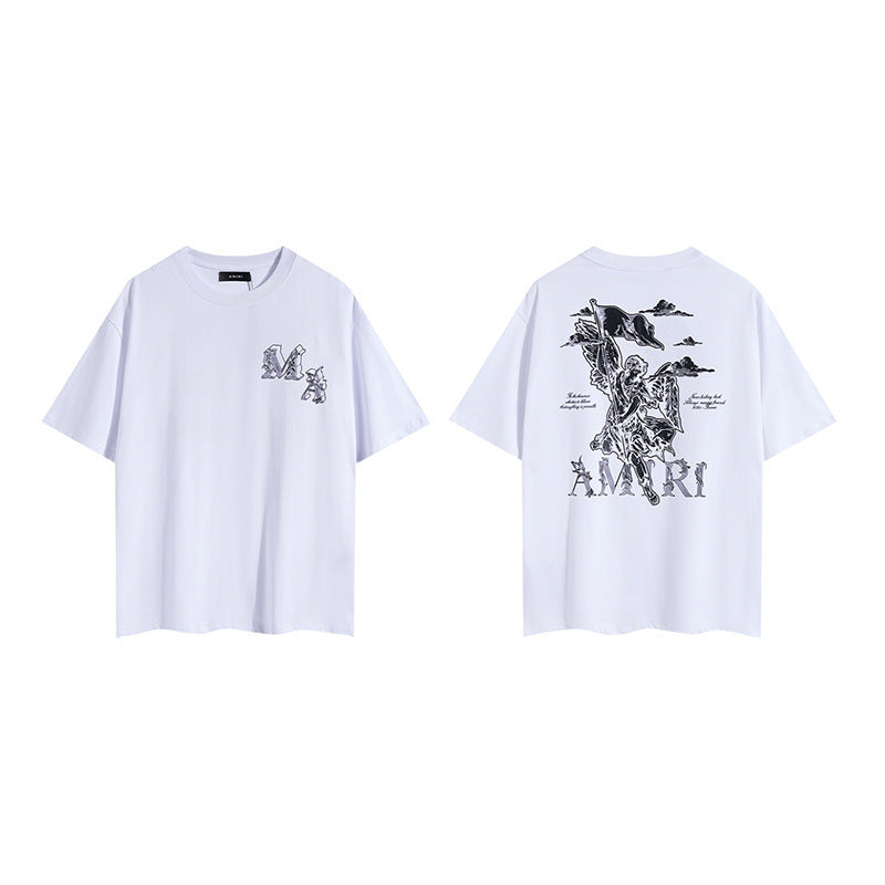 Amiri White Front and Back Graphic T-Shirt