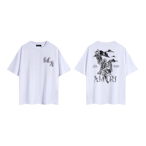 Amiri White Front and Back Graphic T-Shirt