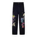 Chrome Hearts Black Multicolor Graphic Jeans