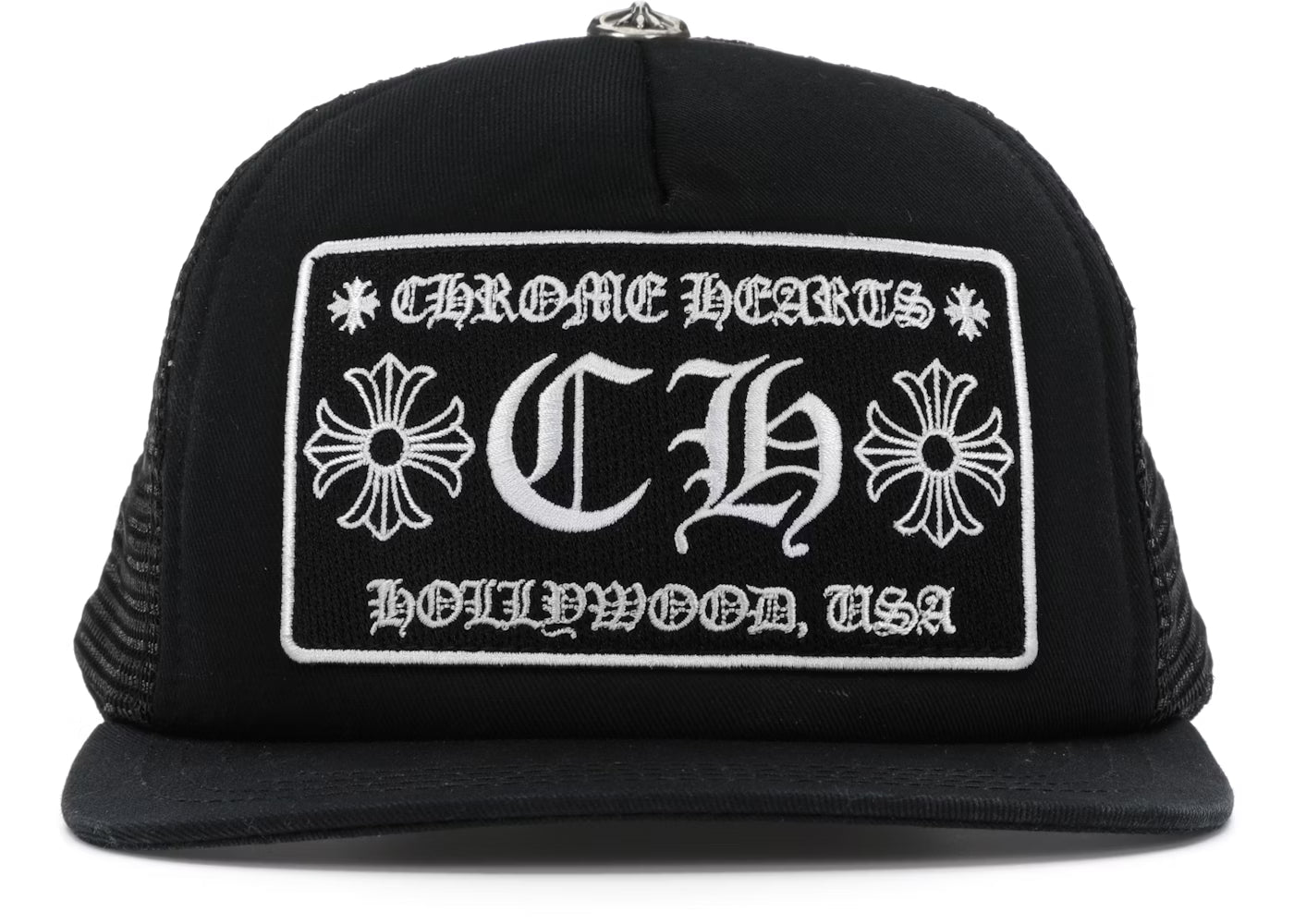 Chrome Hearts Black Hollywood Trucker Hat