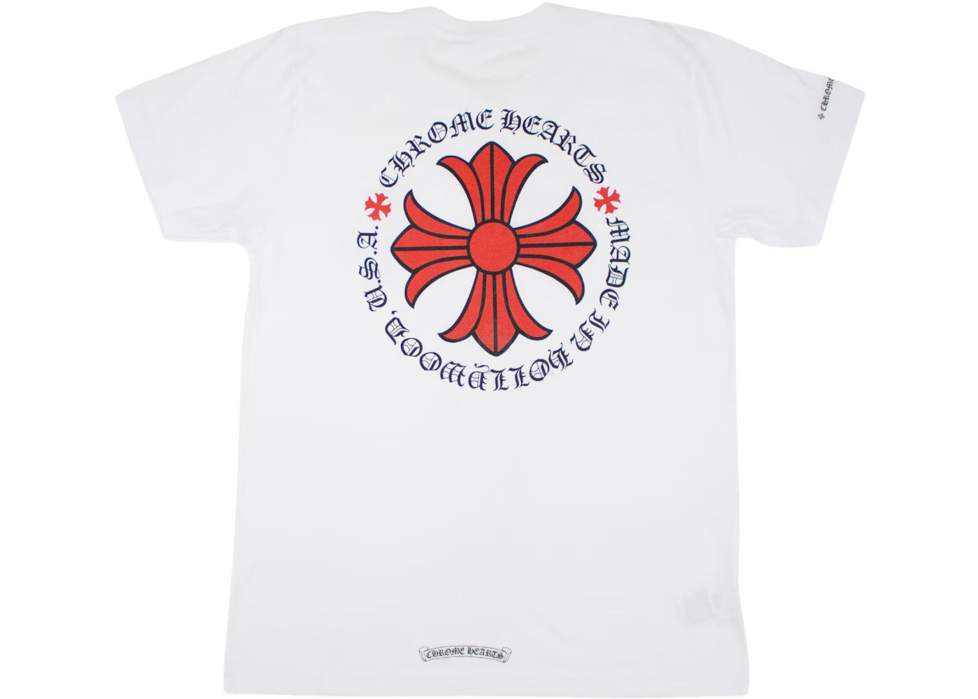 Chrome Hearts White Red Hollywood Cross T-Shirt