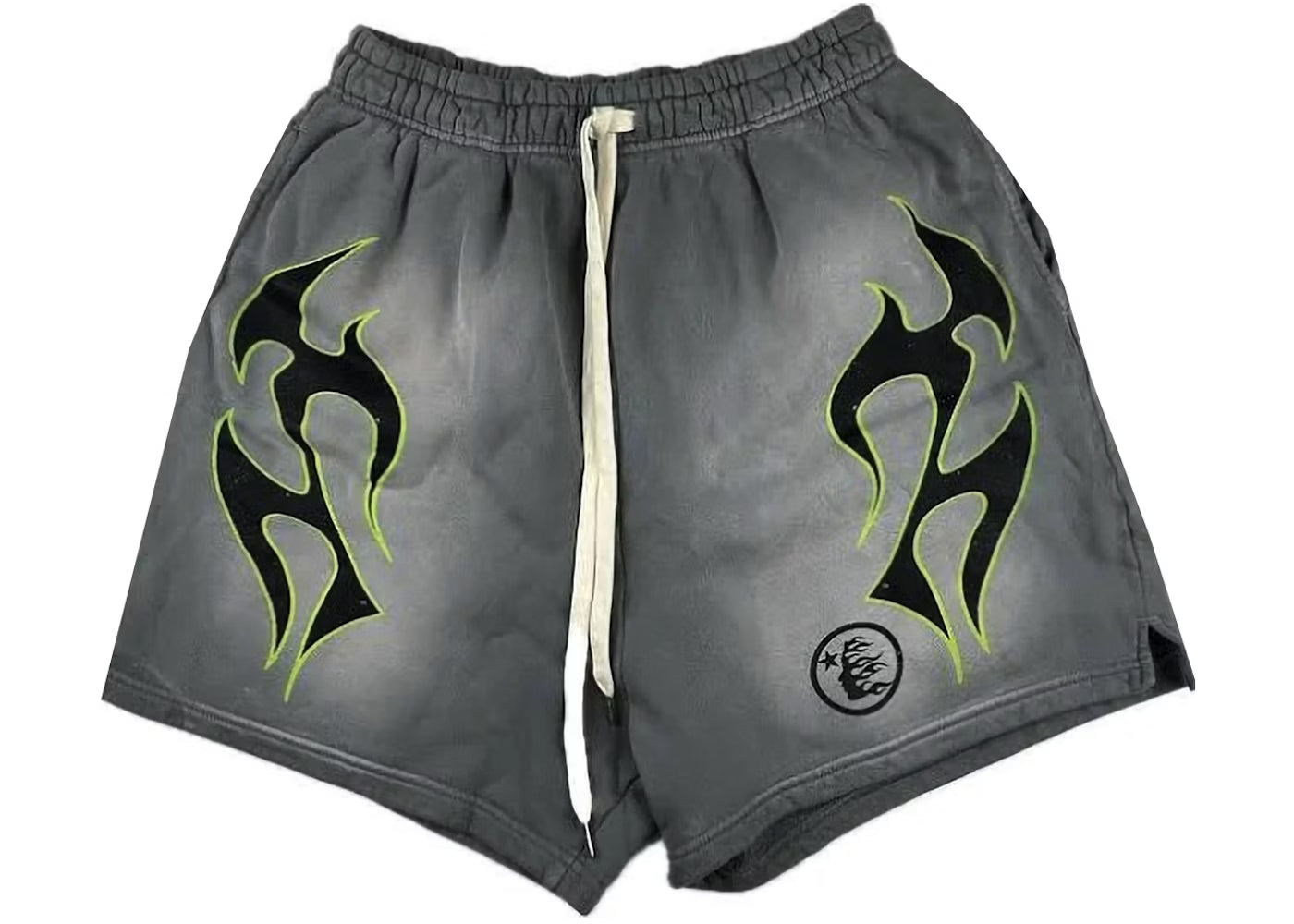 Hellstar Future Flame Shorts - Grey and Green