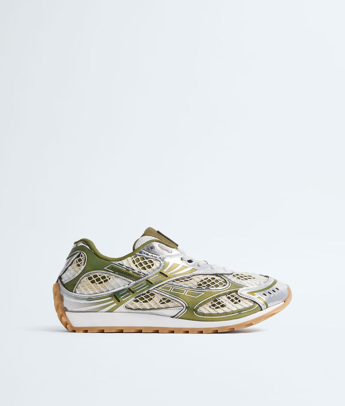 Bottega Veneta Orbit Sneaker Mud and White