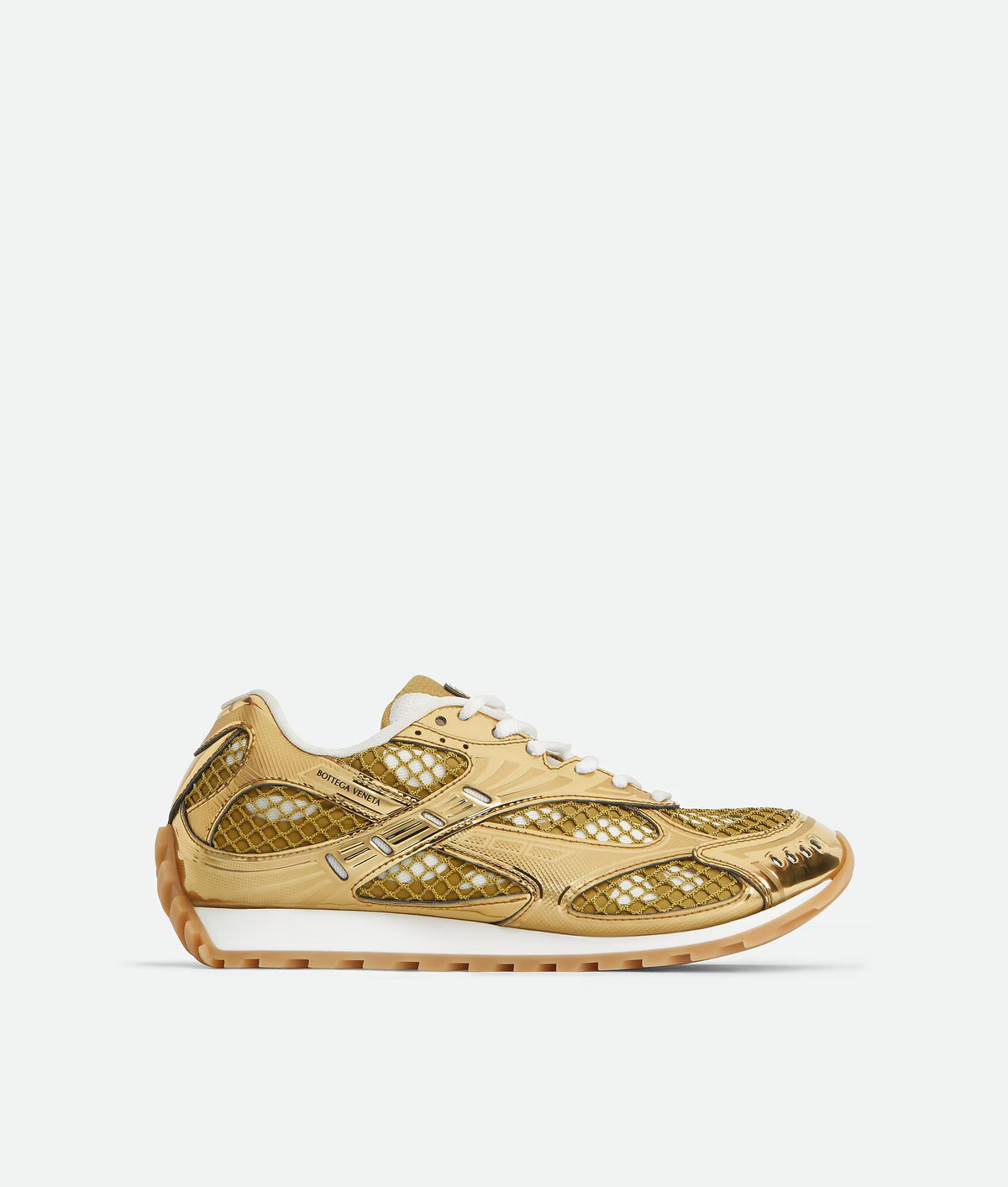 Bottega Veneta Orbit Sneaker Gold and White