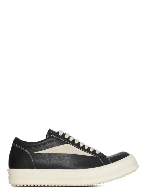 Rick Owens Vintage Sneaks Leather Black and Milk