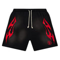 Hellstar Black Red Flame Logo Shorts
