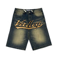 Valley Rhinestone Logo Shorts - Faded Blue