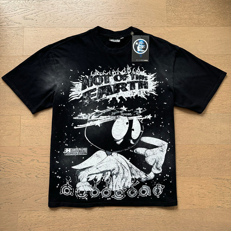 Hellstar Black White Worldwide Graphic T-Shirt