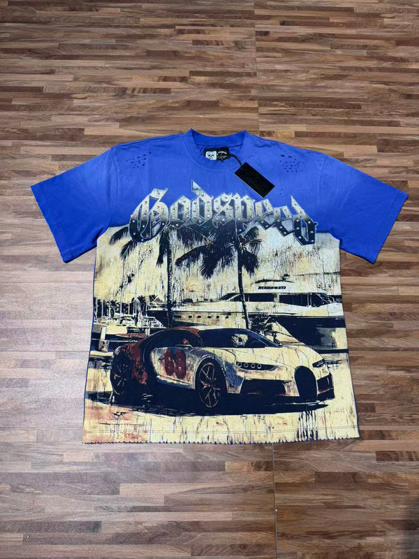 Godspeed Performance Car Graphic T-Shirt - Royal Blue