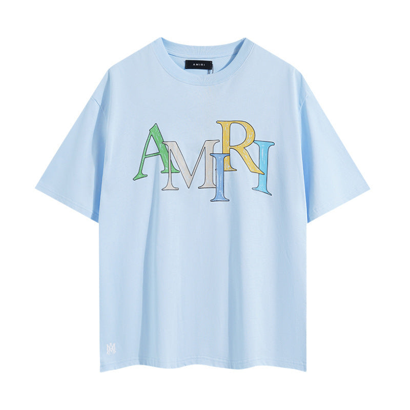 Amiri Light Blue Logo T-Shirt