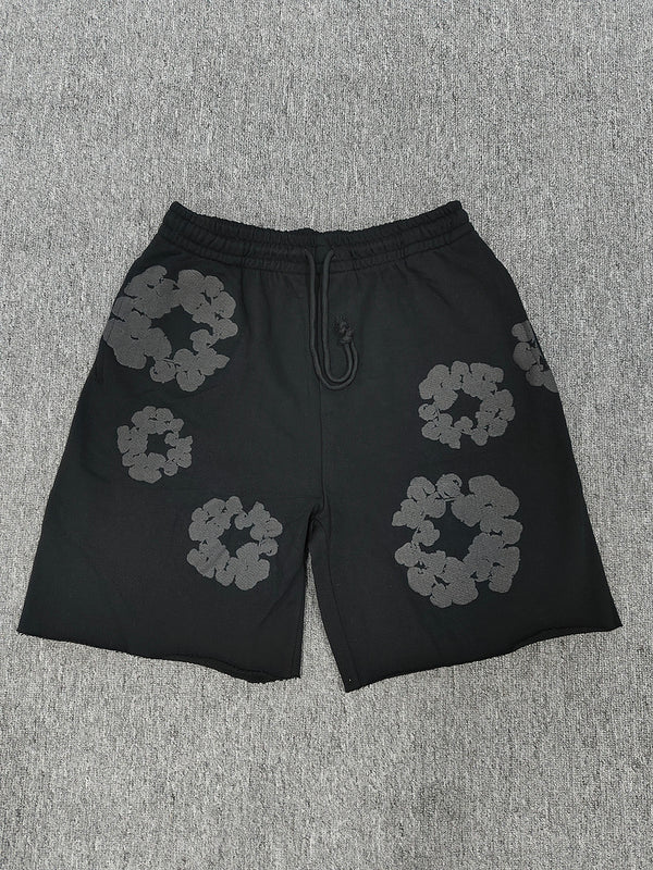 Denim Tears Cotton Wreath Shorts - Black and Grey
