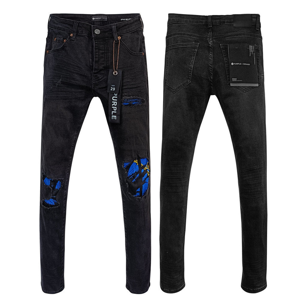 Purple Brand Black Multicolor Patch Jeans