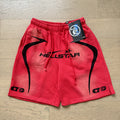 Hellstar Red Black Flame Logo Shorts