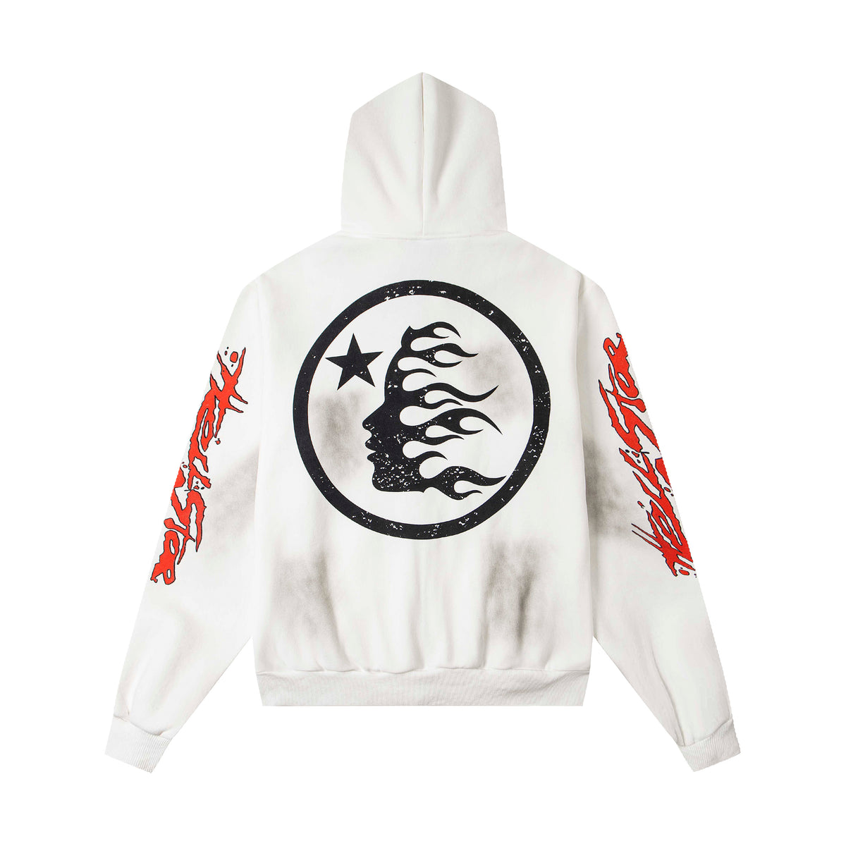 Hellstar White Red Flame Zip Hoodie