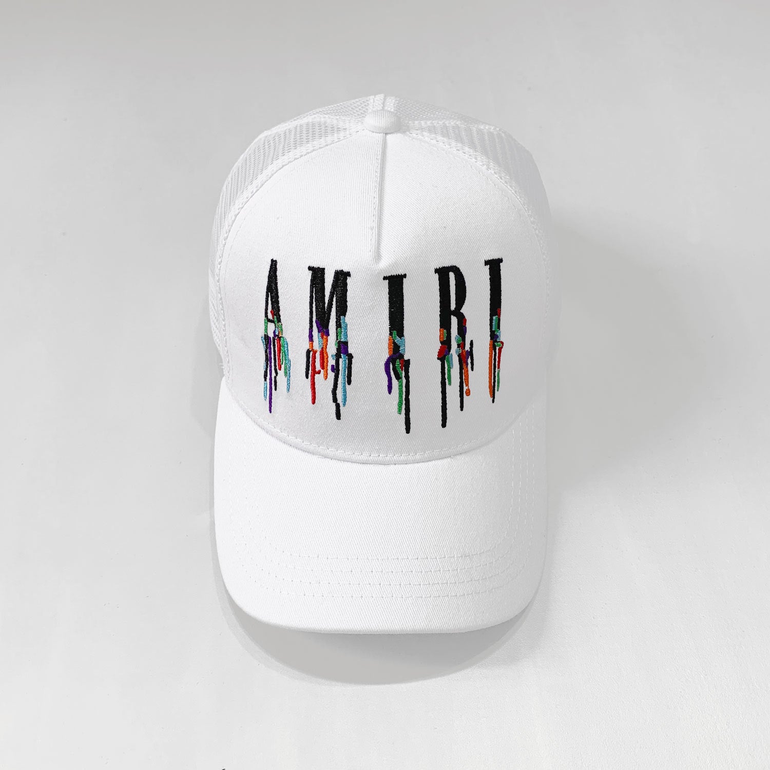 Amiri White Multicolor Drip Trucker Hat