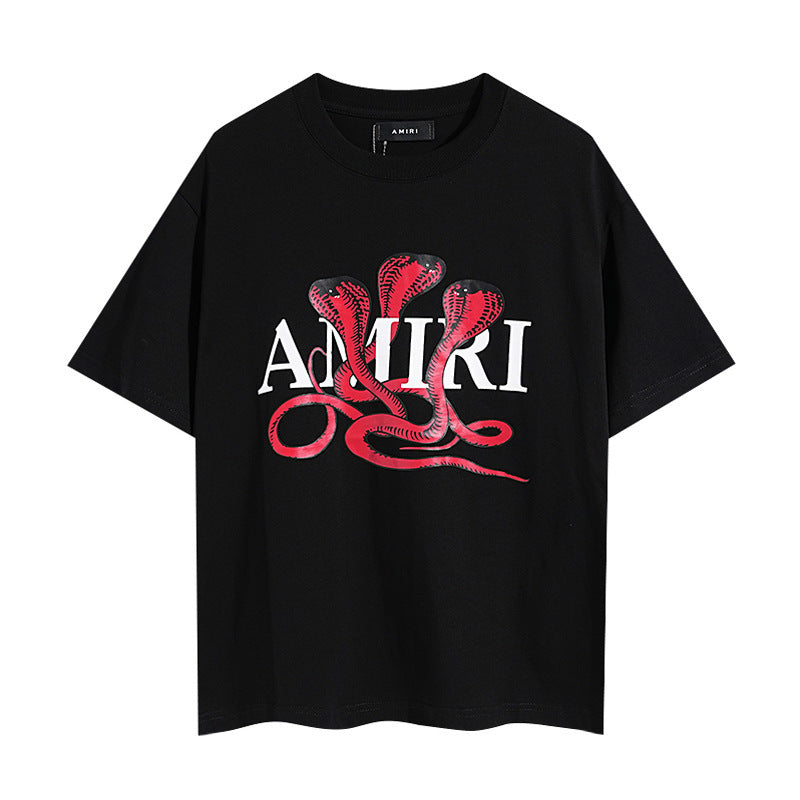 Amiri Black Red Snake T-Shirt