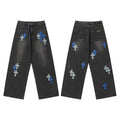 Chrome Hearts Baggy Black Blue Cross Jeans