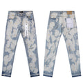 Purple Brand Light Faded Bleached-Out Splatter Jeans
