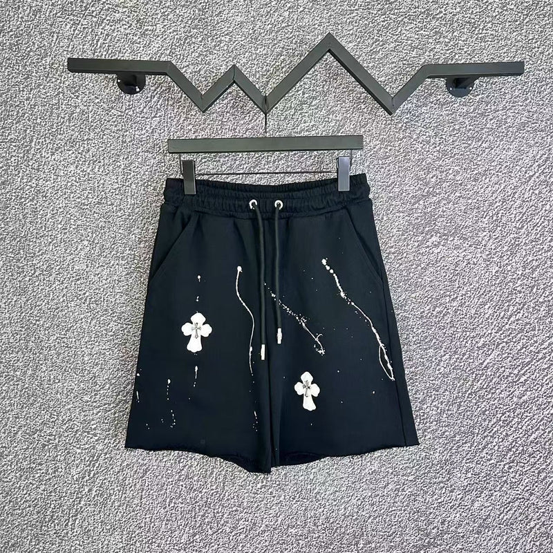 Chrome Hearts Black White Cross Sweat Shorts