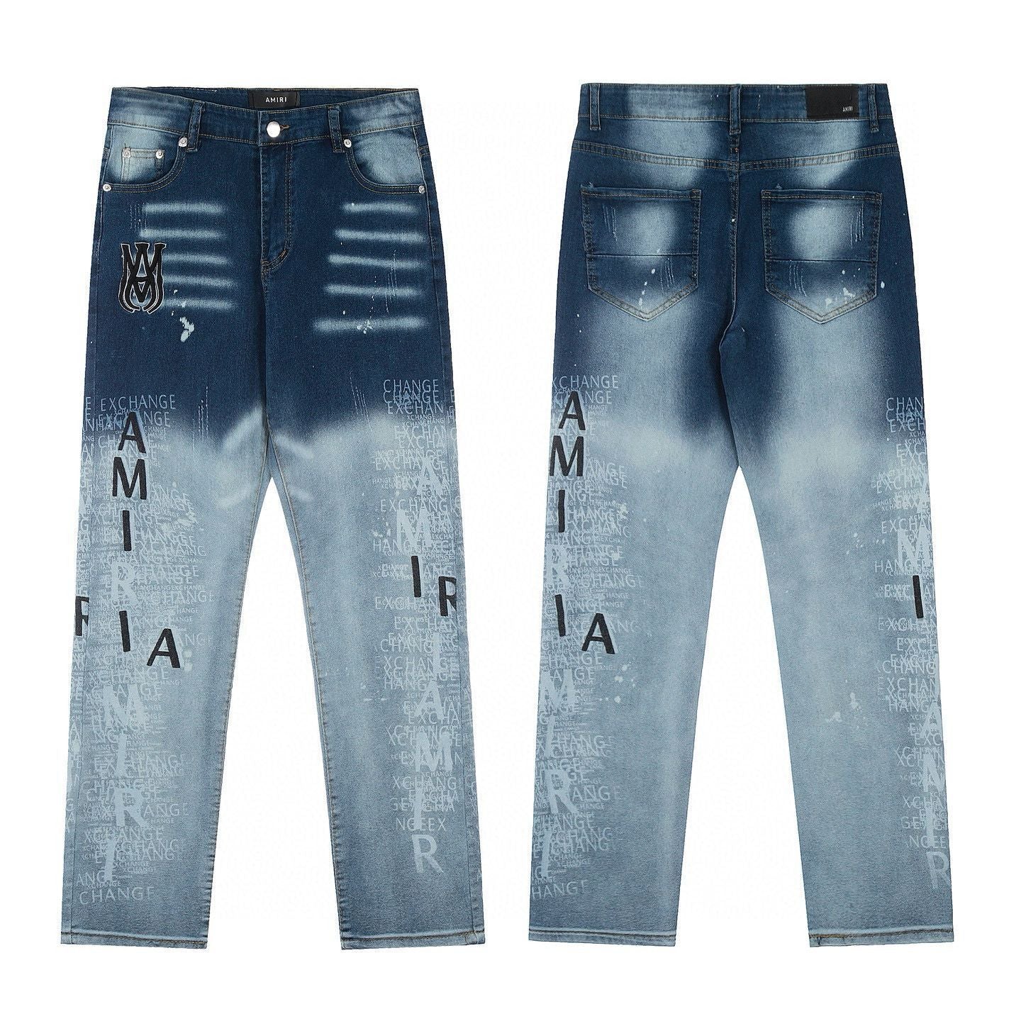 Amiri Blue Graphic Logo Jeans
