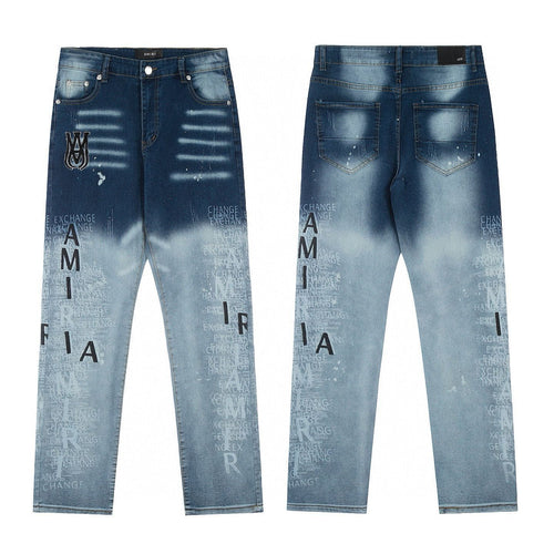 Amiri Blue Graphic Logo Jeans