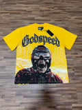 Godspeed Motocross Skull Graphic T-Shirt Yellow
