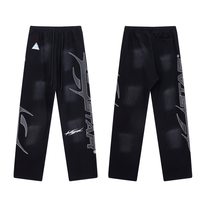 Hellstar Side Logo Sweatpants - Black and Gray