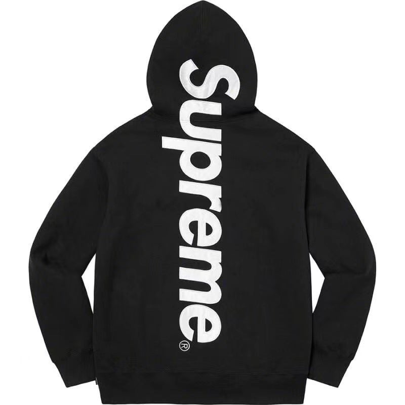 Supreme Vertical Logo Hoodie - Black