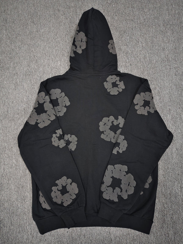 Denim Tears Cotton Wreath Hoodie - Black and Grey
