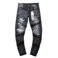 Purple Brand Paint-Splatter Distressed Black Jeans