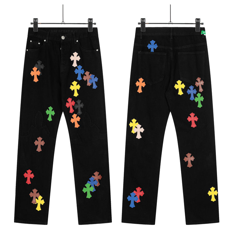 Chrome Hearts Black Multicolor Cross Jeans