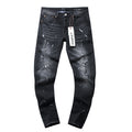Purple Brand Distressed Black Paint-Splatter Jeans