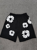 Denim Tears Cotton Wreath Shorts - Black and White