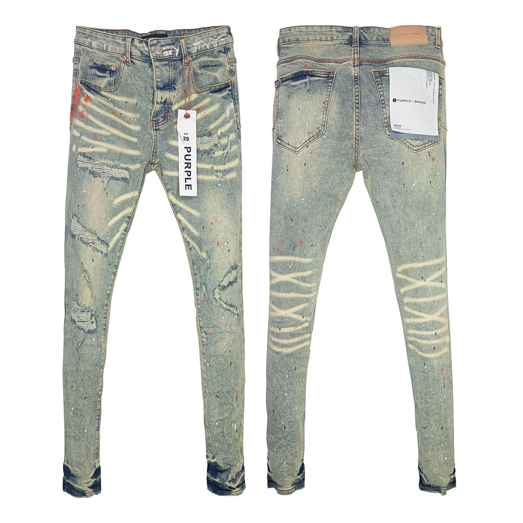 Purple Brand Acid Wash Skinny Jeans