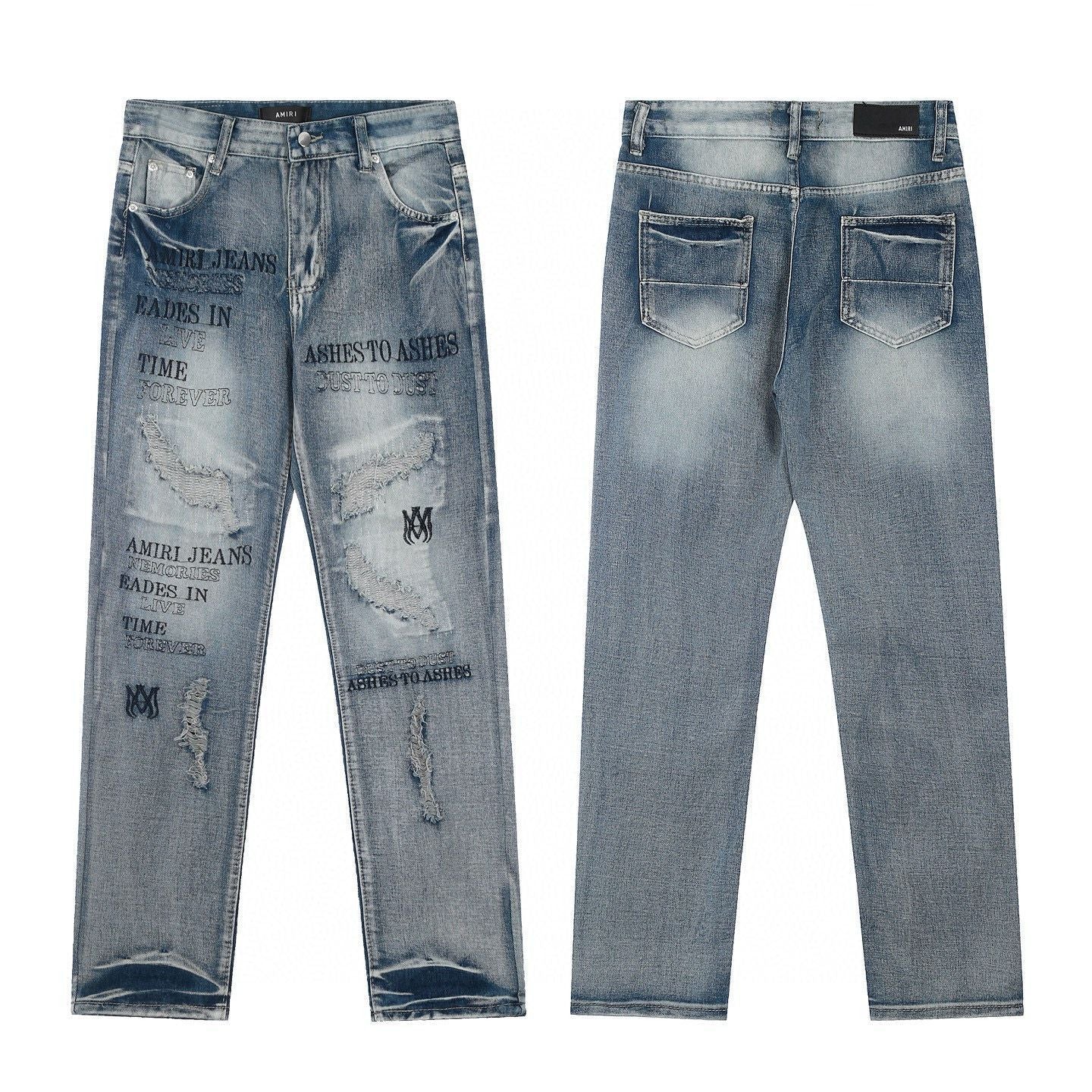 Amiri Light Wash Graphic Jeans