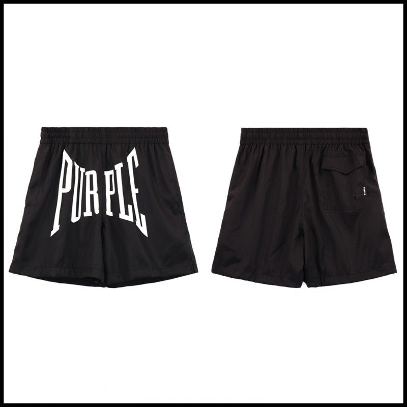 Purple Brand Black Wordmark Shorts