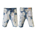 Purple Brand Bleach Wash Distressed Denim Shorts